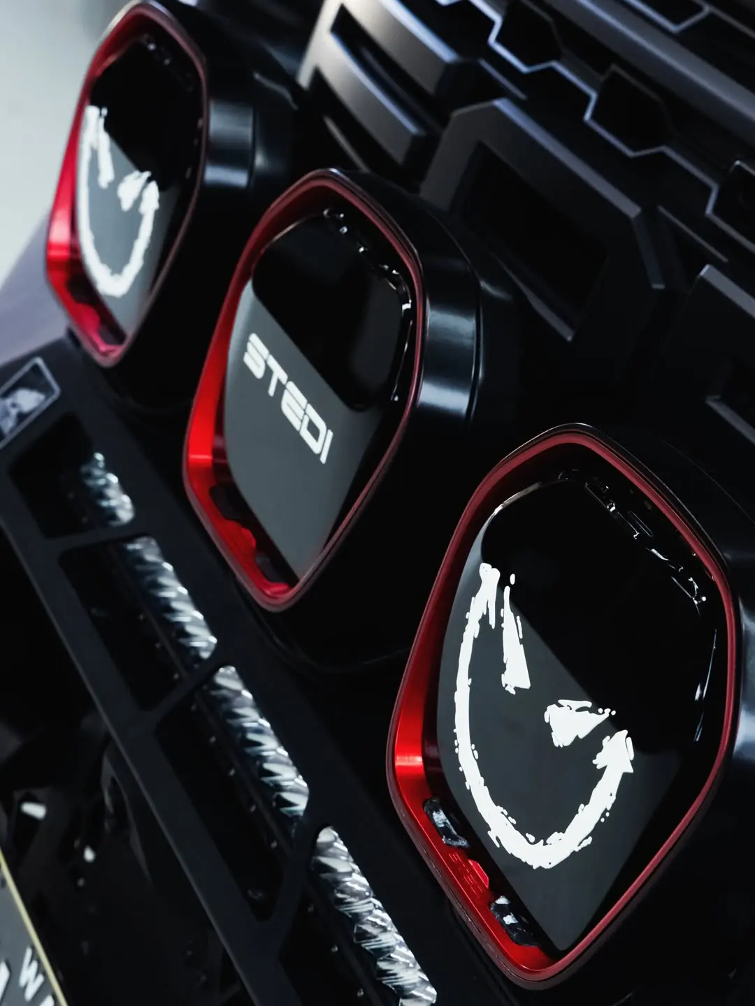 Ford Raptor, a driving light close up.