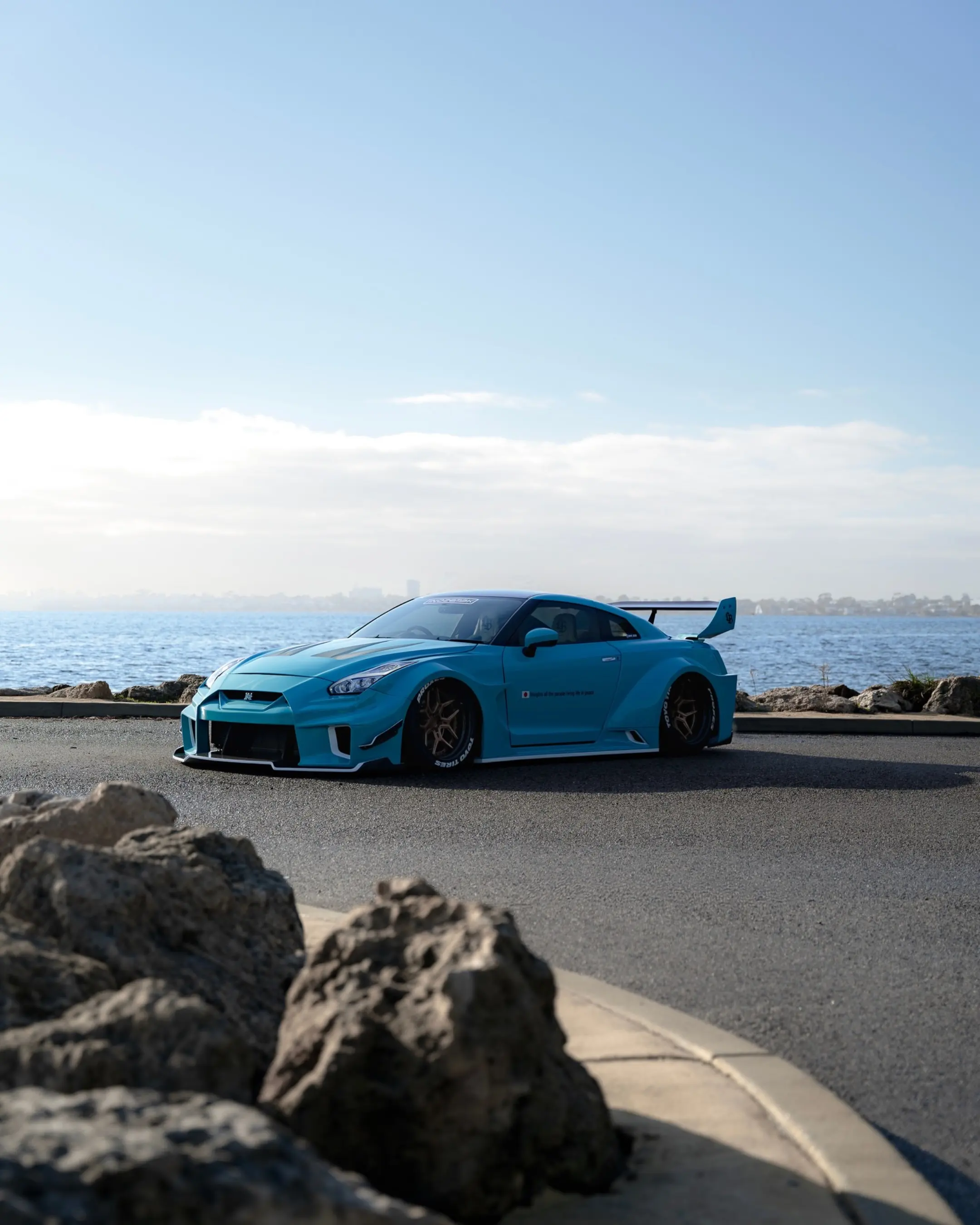 Nissan GT-R R35 Liberty Walk, the car by the water.