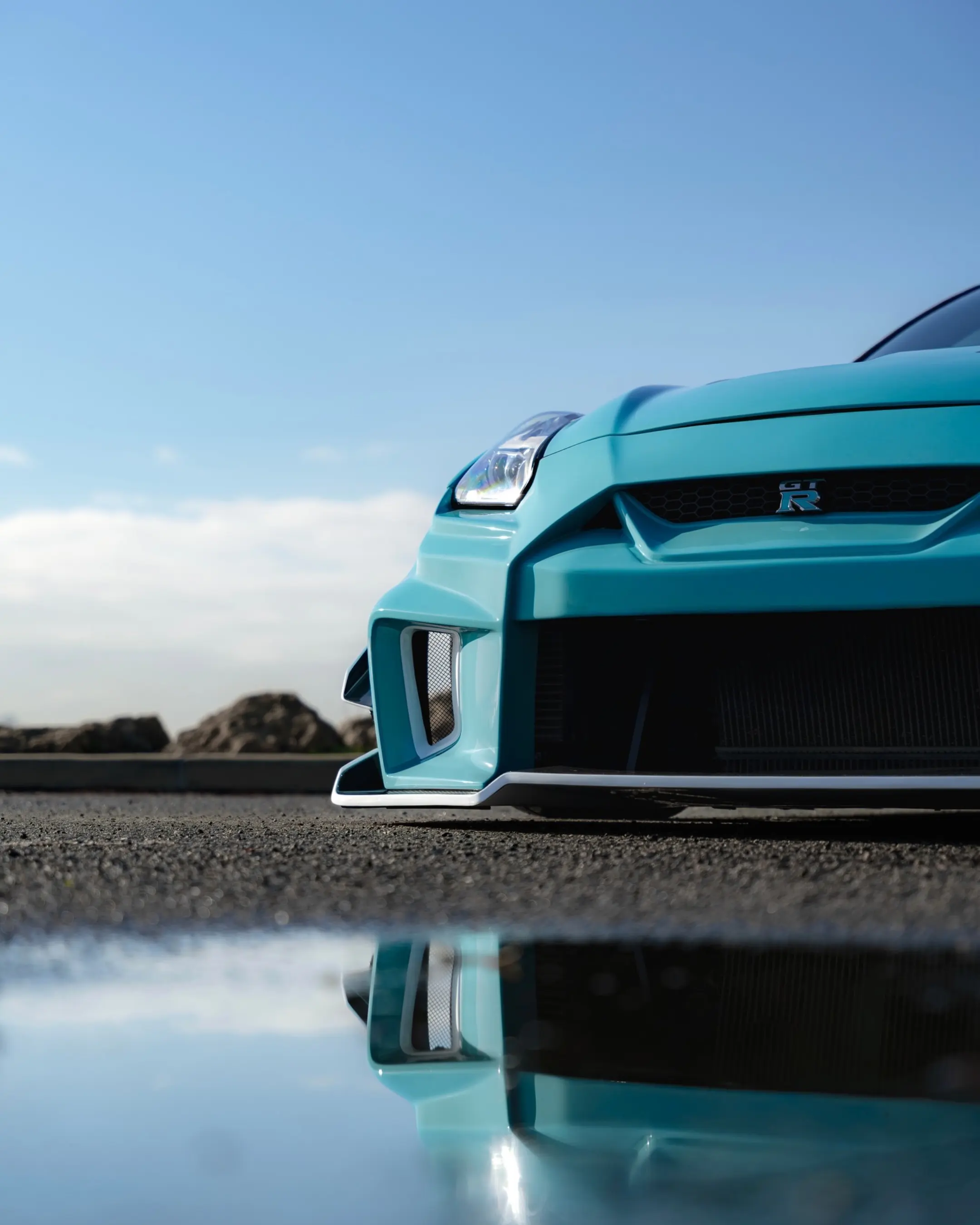 Nissan GT-R R35 Liberty Walk, the front of the car low to the ground.