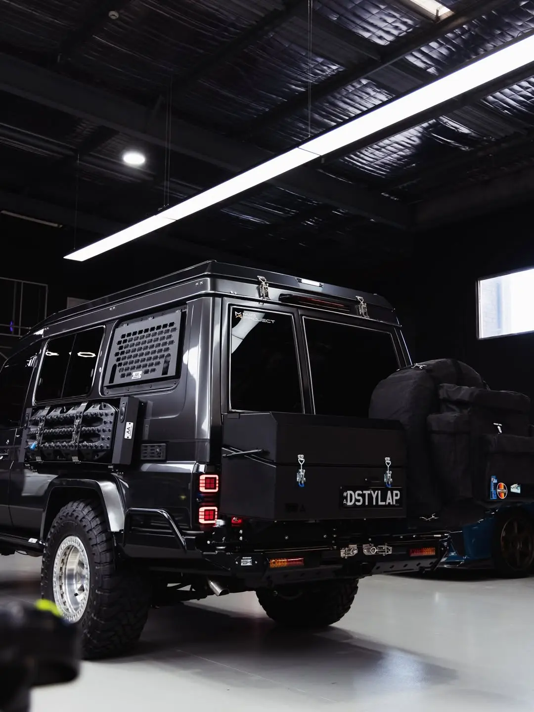 Toyota 78 Series Troopy, the rear quarter in the workshop.