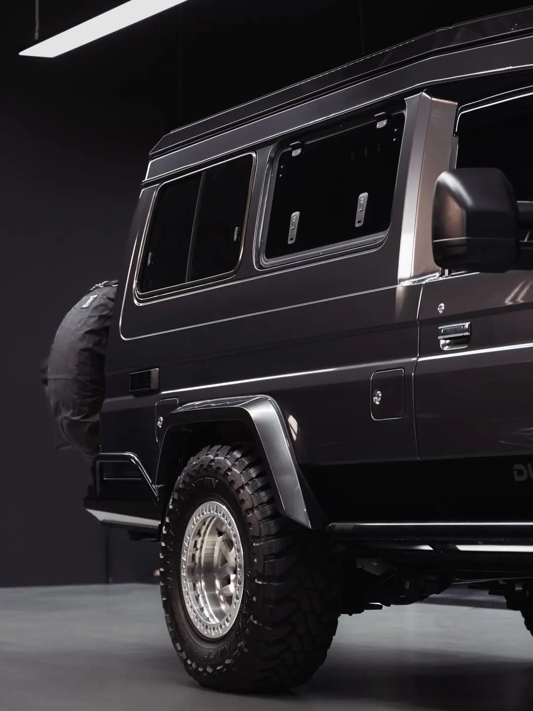 Toyota 78 Series Troopy, the side profile in the workshop.