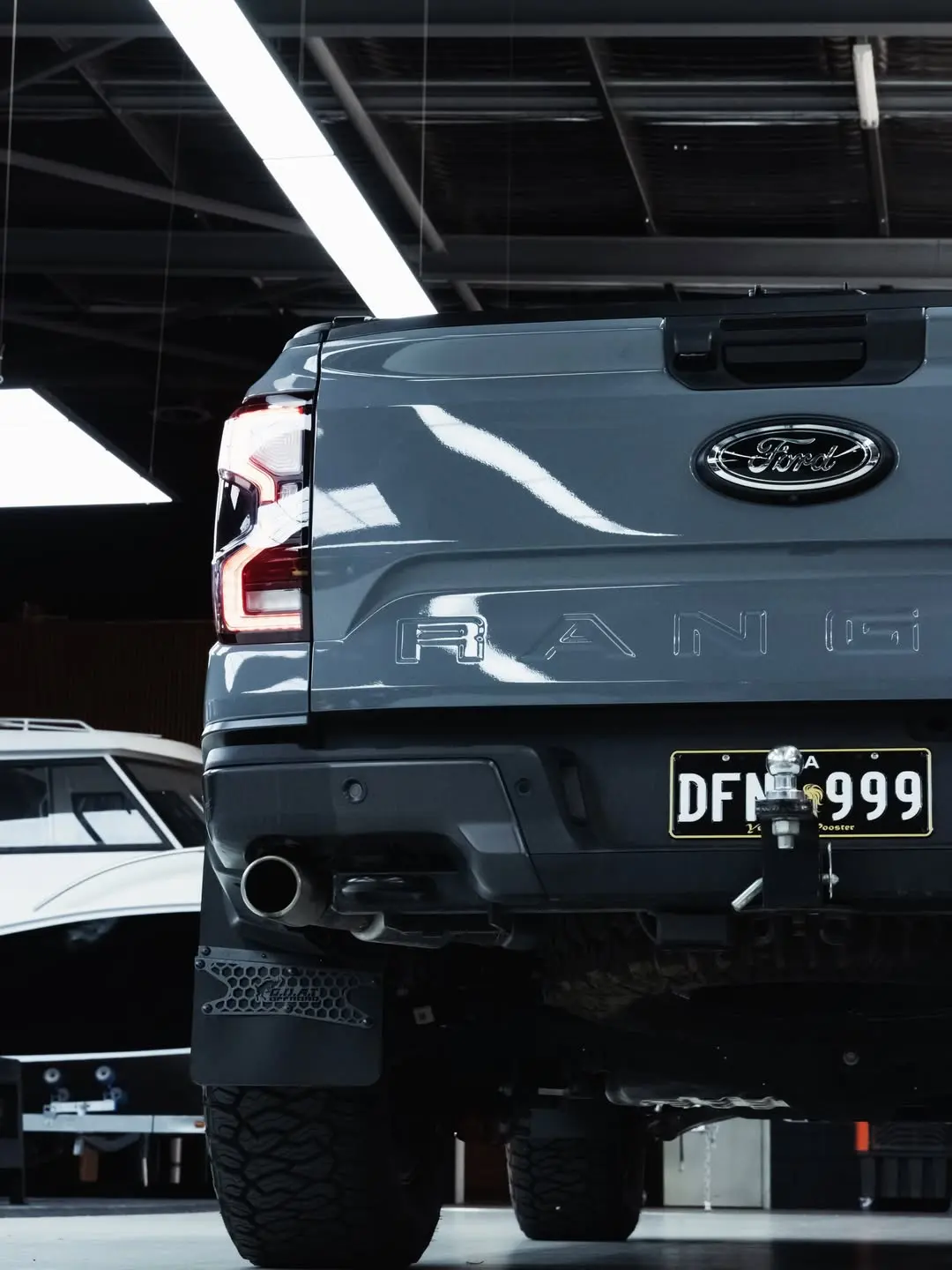 Ford Raptor, the rear of the truck.