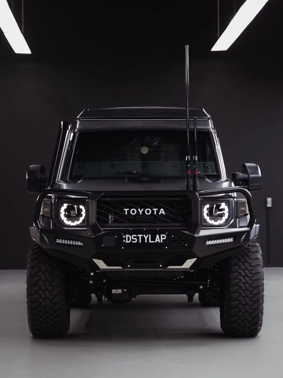 Toyota 78 Series Troopy, the front of the truck in the studio.